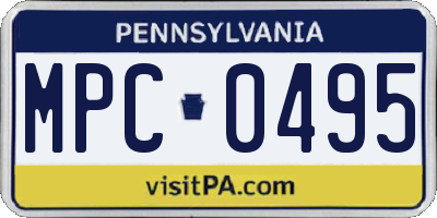 PA license plate MPC0495