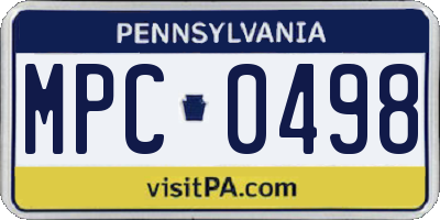 PA license plate MPC0498