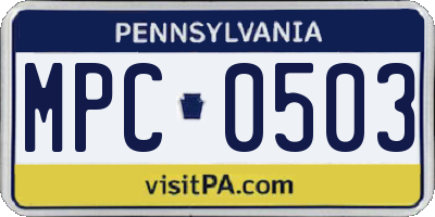 PA license plate MPC0503