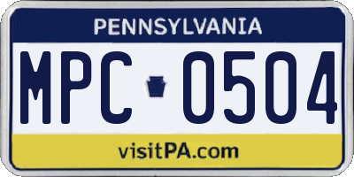 PA license plate MPC0504