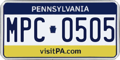 PA license plate MPC0505