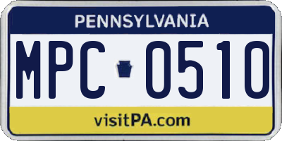 PA license plate MPC0510