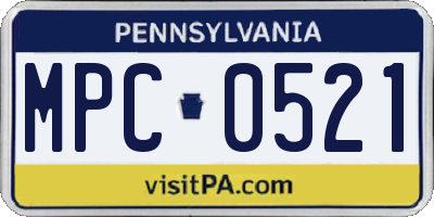 PA license plate MPC0521