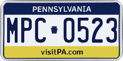 PA license plate MPC0523