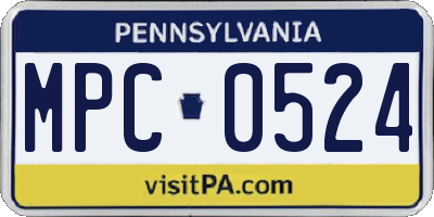 PA license plate MPC0524