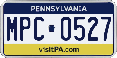PA license plate MPC0527