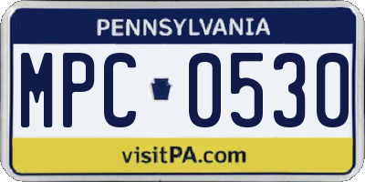 PA license plate MPC0530