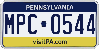 PA license plate MPC0544