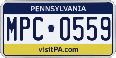 PA license plate MPC0559