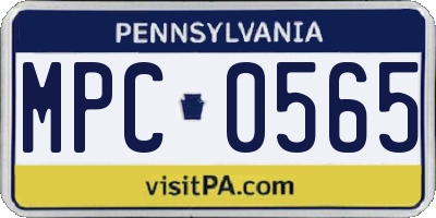 PA license plate MPC0565