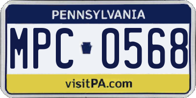 PA license plate MPC0568