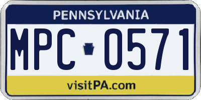 PA license plate MPC0571