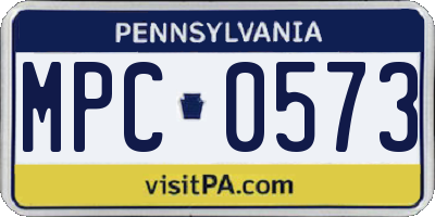 PA license plate MPC0573