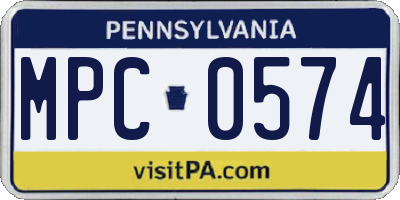 PA license plate MPC0574