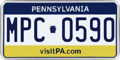 PA license plate MPC0590