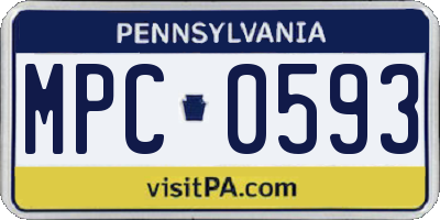 PA license plate MPC0593