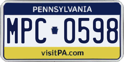 PA license plate MPC0598