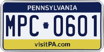 PA license plate MPC0601