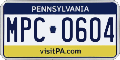 PA license plate MPC0604