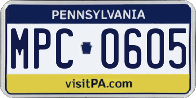 PA license plate MPC0605
