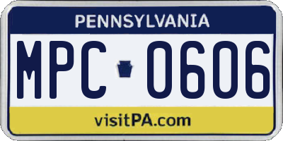 PA license plate MPC0606