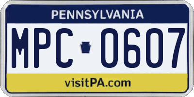 PA license plate MPC0607
