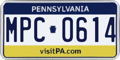 PA license plate MPC0614