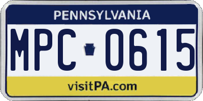 PA license plate MPC0615