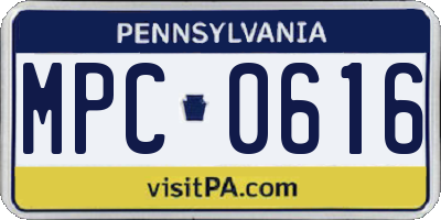 PA license plate MPC0616
