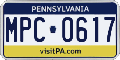 PA license plate MPC0617