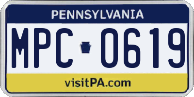 PA license plate MPC0619