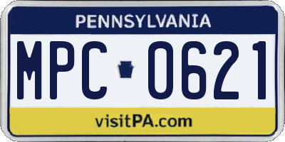 PA license plate MPC0621