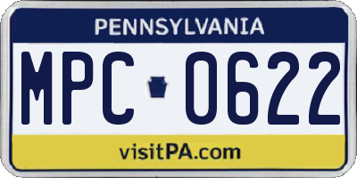 PA license plate MPC0622