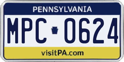 PA license plate MPC0624