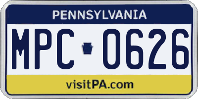 PA license plate MPC0626