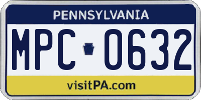 PA license plate MPC0632