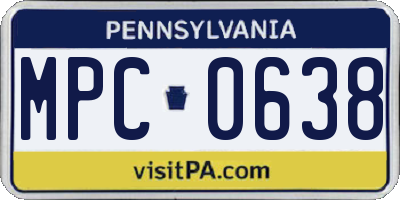 PA license plate MPC0638