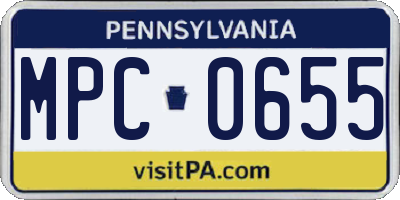PA license plate MPC0655