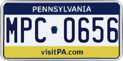 PA license plate MPC0656