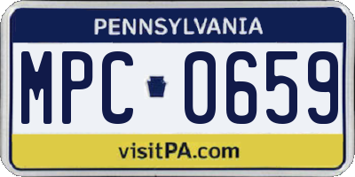 PA license plate MPC0659