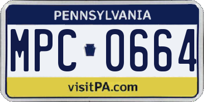 PA license plate MPC0664