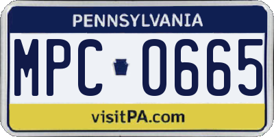 PA license plate MPC0665
