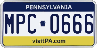 PA license plate MPC0666