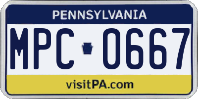 PA license plate MPC0667