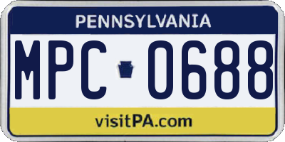 PA license plate MPC0688