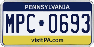 PA license plate MPC0693