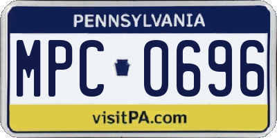 PA license plate MPC0696