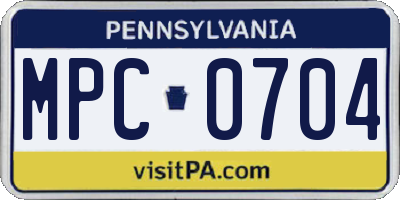 PA license plate MPC0704