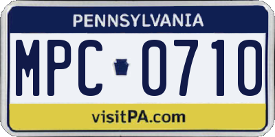 PA license plate MPC0710
