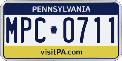PA license plate MPC0711